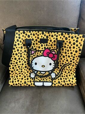 Hello Kitty Yellow and Pink Leopard Print Tote Sanrio